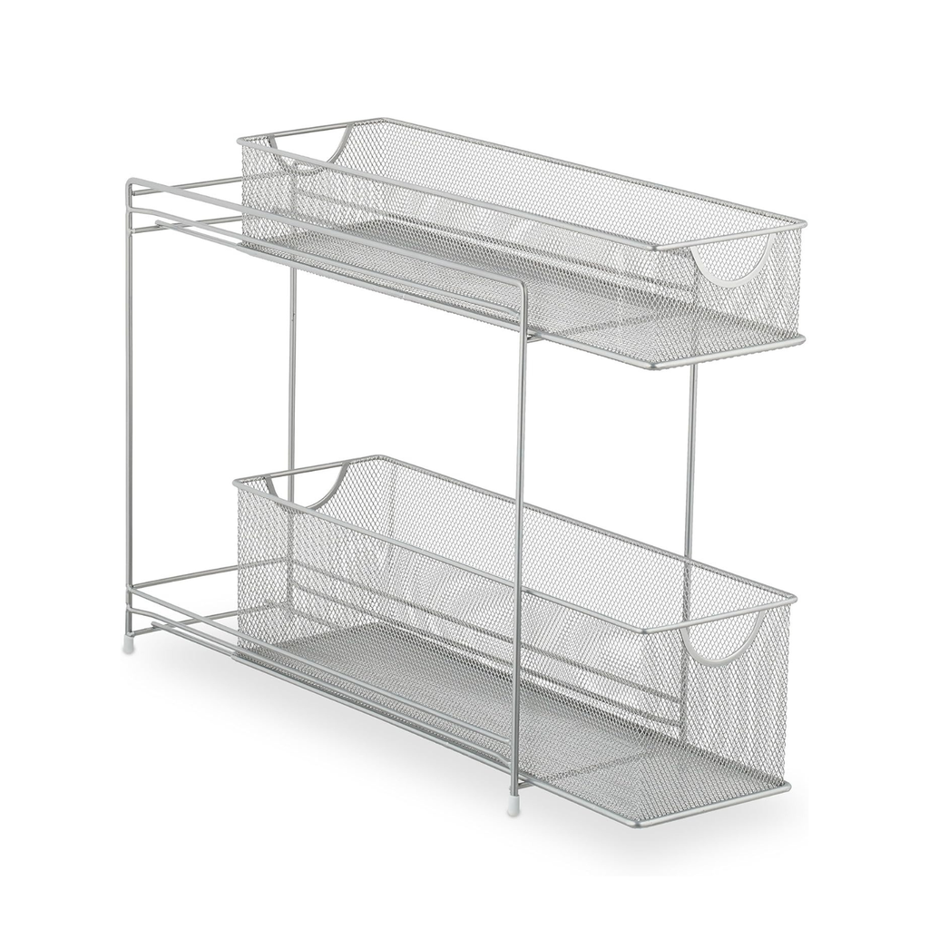 Küchenschrank Organizer, ausziehbares Unterschrank Regal, 2 Schubladen, Metall