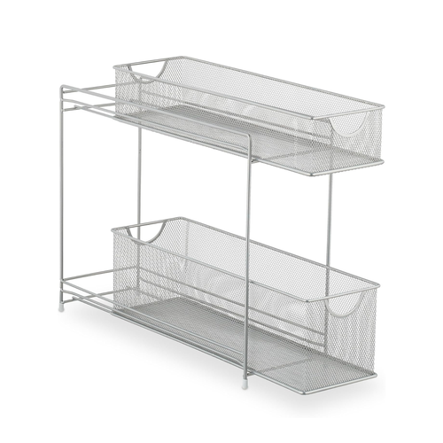 Küchenschrank Organizer, ausziehbares Unterschrank Regal, 2 Schubladen, Metall