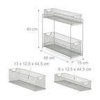 Küchenschrank Organizer, ausziehbares Unterschrank Regal, 2 Schubladen, Metall