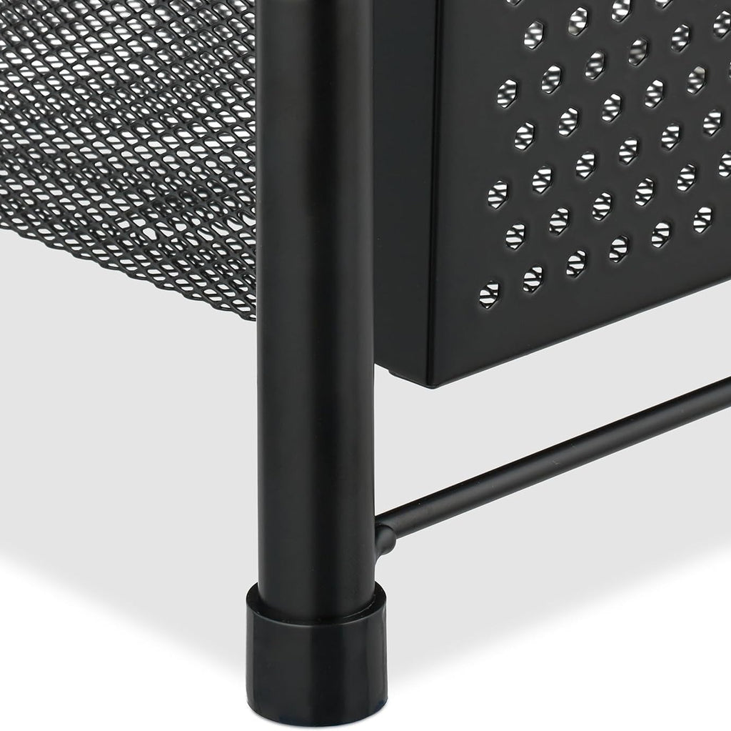 Schubladenregal, stapelbarer Büro Organizer, 3 Ausziehkörbe, Metall, Küche, Bad