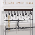 Schmuckständer Schmuckhalter für Ohrring Ohrstecker Ketten Schmuck Organizer Jewelry Ständer mit 15 Haken, 40 Löcher Ohrringhalter Schmuckaufbewahrung für Halsketten Armbänder Ringe
