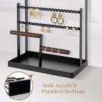 Schmuckständer Schmuckhalter für Ohrring Ohrstecker Ketten Schmuck Organizer Jewelry Ständer mit 15 Haken, 40 Löcher Ohrringhalter Schmuckaufbewahrung für Halsketten Armbänder Ringe