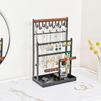 Schmuckständer Schmuckhalter für Ohrring Ohrstecker Ketten Schmuck Organizer Jewelry Ständer mit 15 Haken, 40 Löcher Ohrringhalter Schmuckaufbewahrung für Halsketten Armbänder Ringe